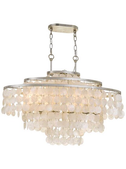 Brielle 6 Light Island Chandelier in Antique Silver.